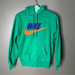 Nike Teal Hoodie with Orange and Blue Logo